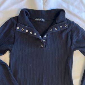 SEXY BLACK BODYSUIT. Bodycon. Snap front. Worn twice. M/L